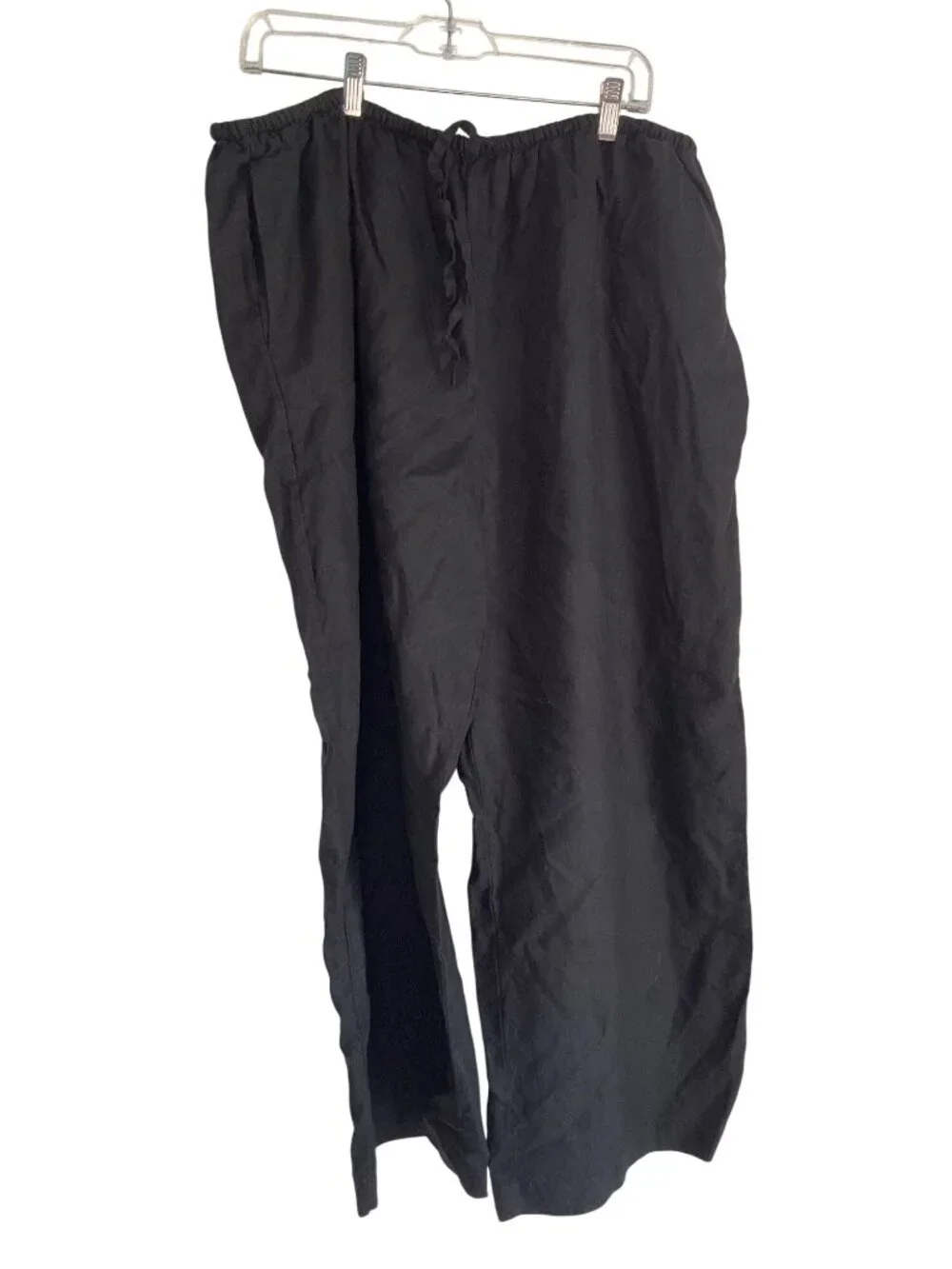 Everlane The Drawstring Pants in Linen in Black XXLarge New Womens Trousers